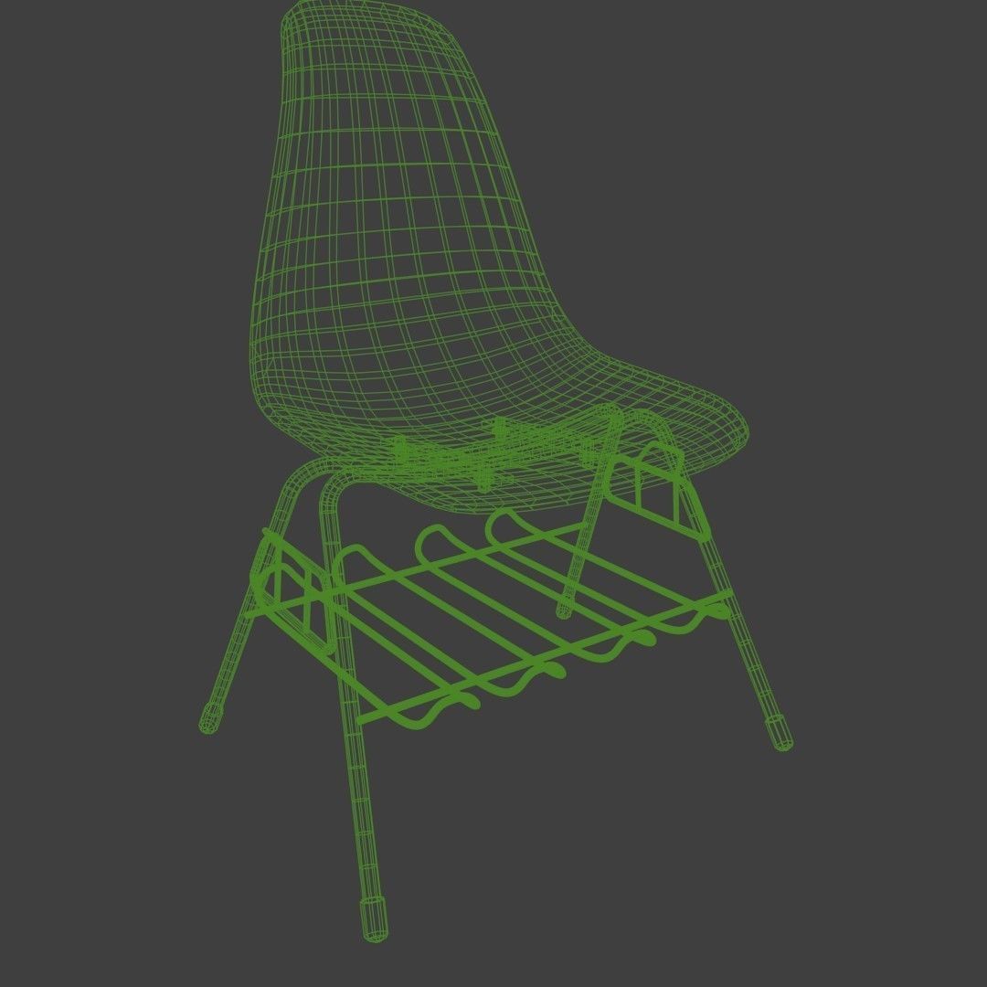 Plastic chair with metal suprot 3D model_29