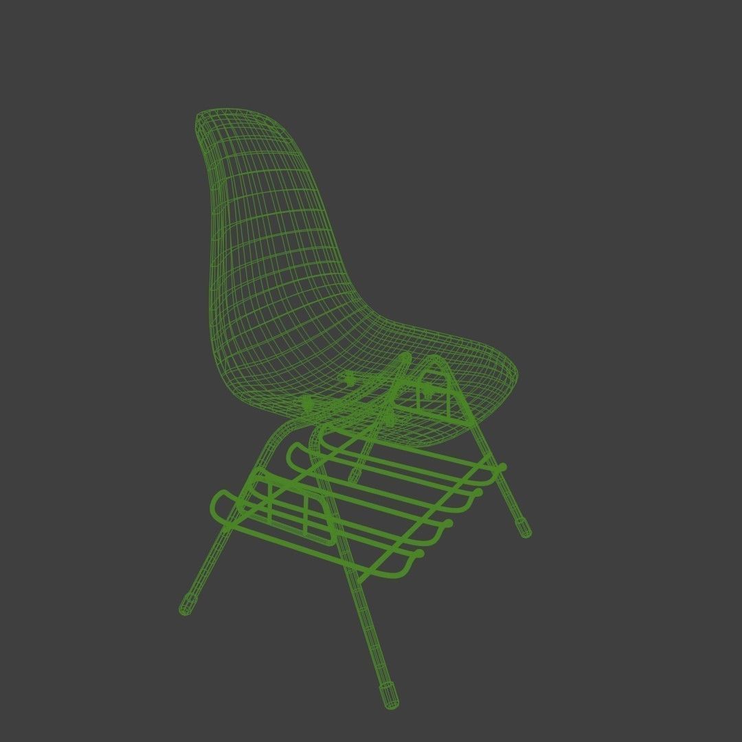 Plastic chair with metal suprot 3D model_20