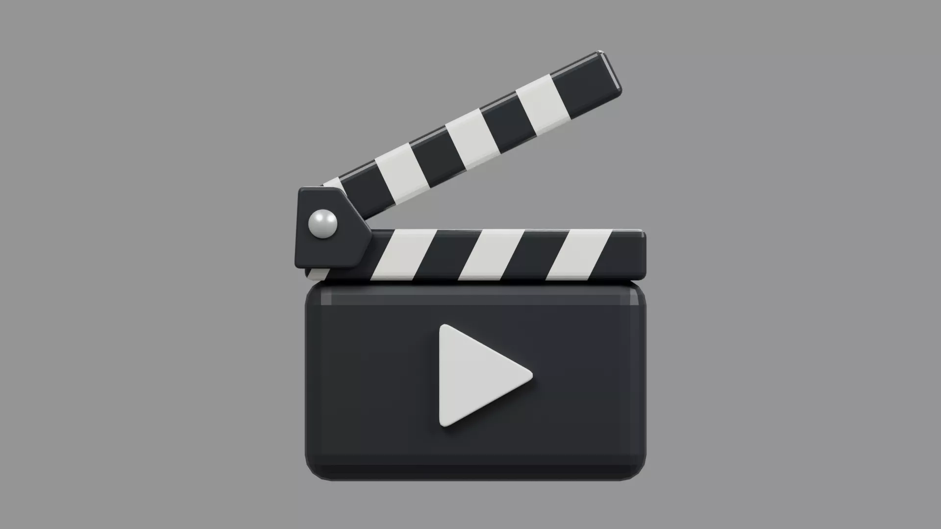 Play Button Cinema Slate Low-poly 3D model