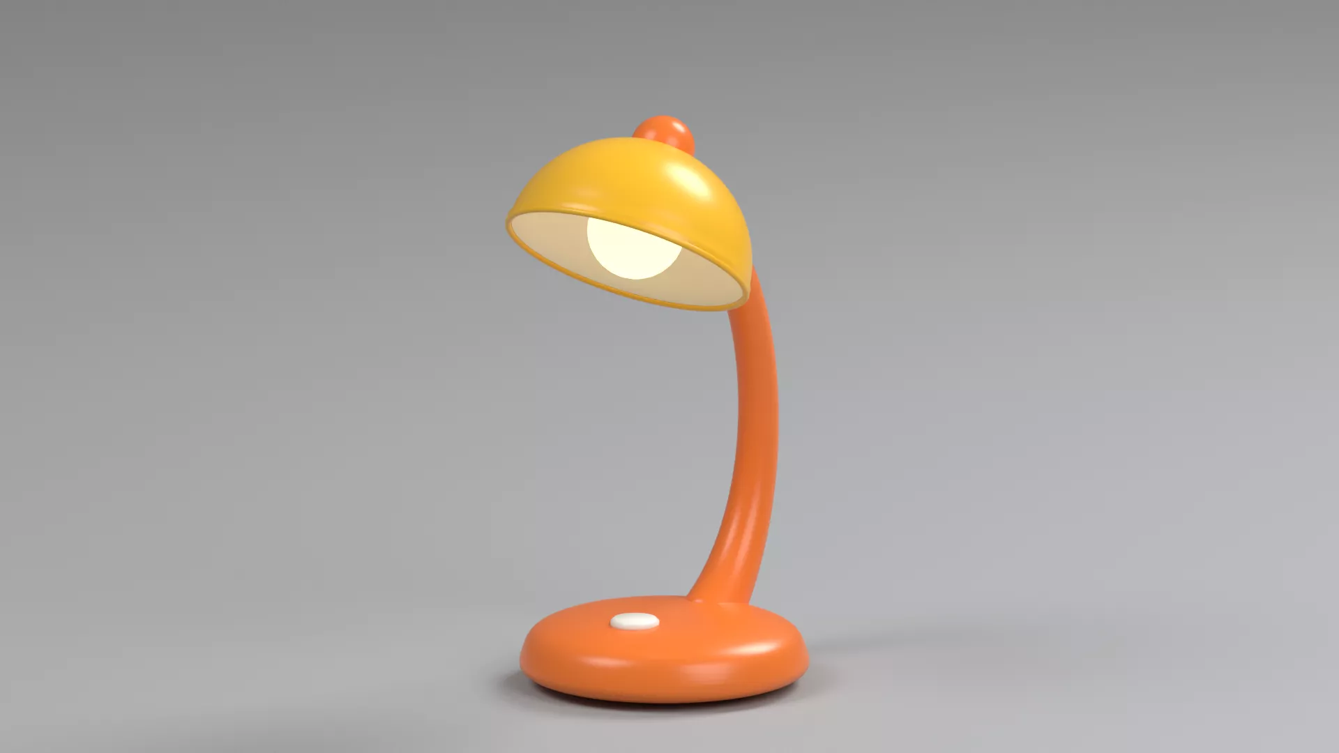 Orange Task Light with Rounded Shade Low-poly 3D model