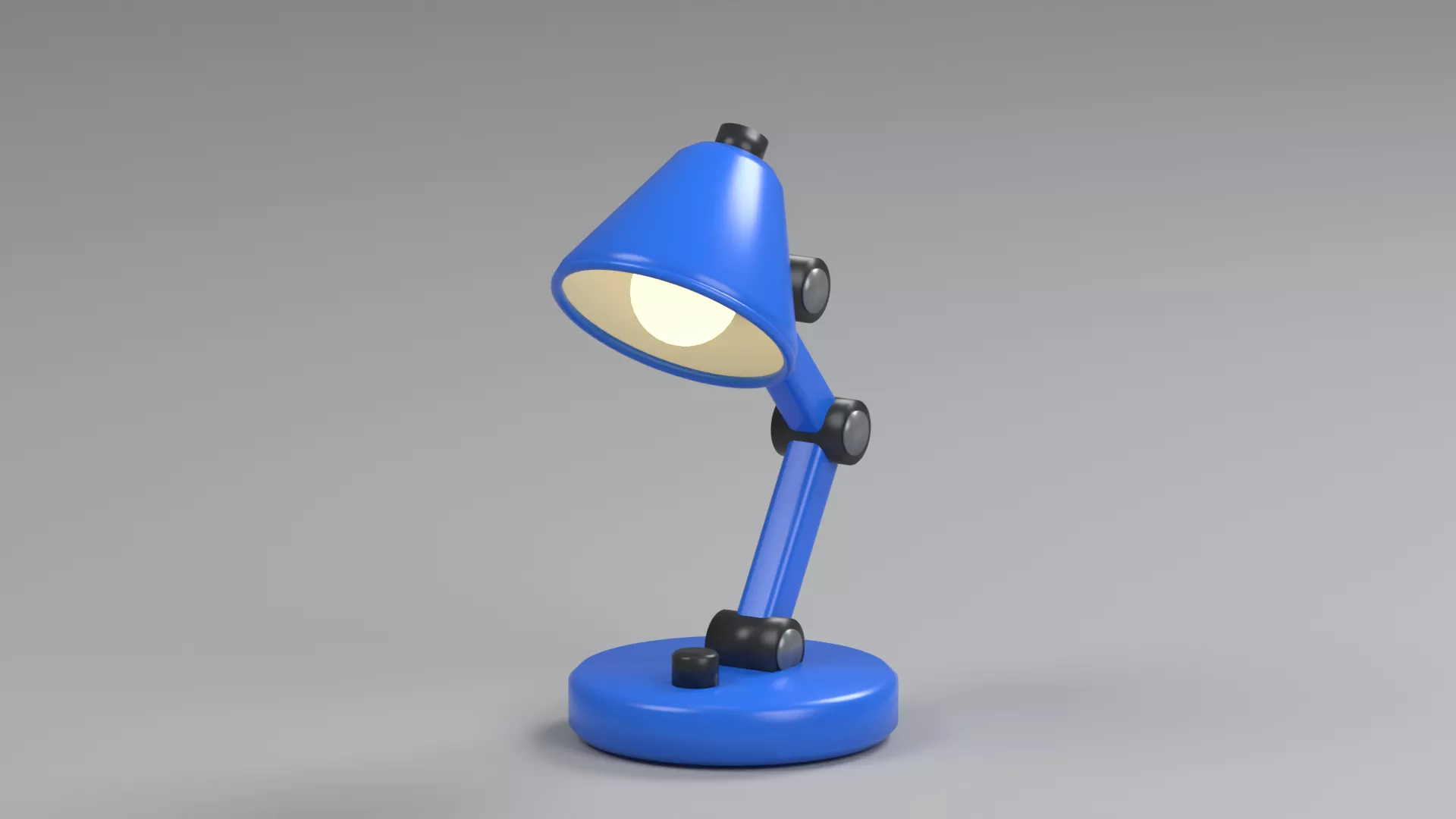 Blue Adjustable Lamp with Hinged Arm Low-poly 3D model