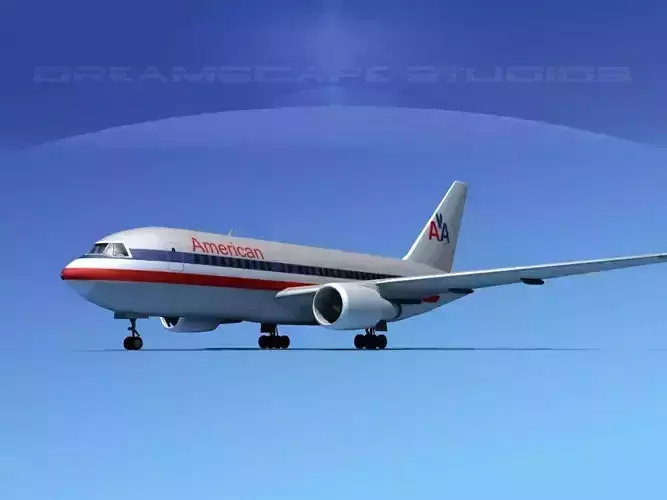 Boeing 767-200ER American 3D model