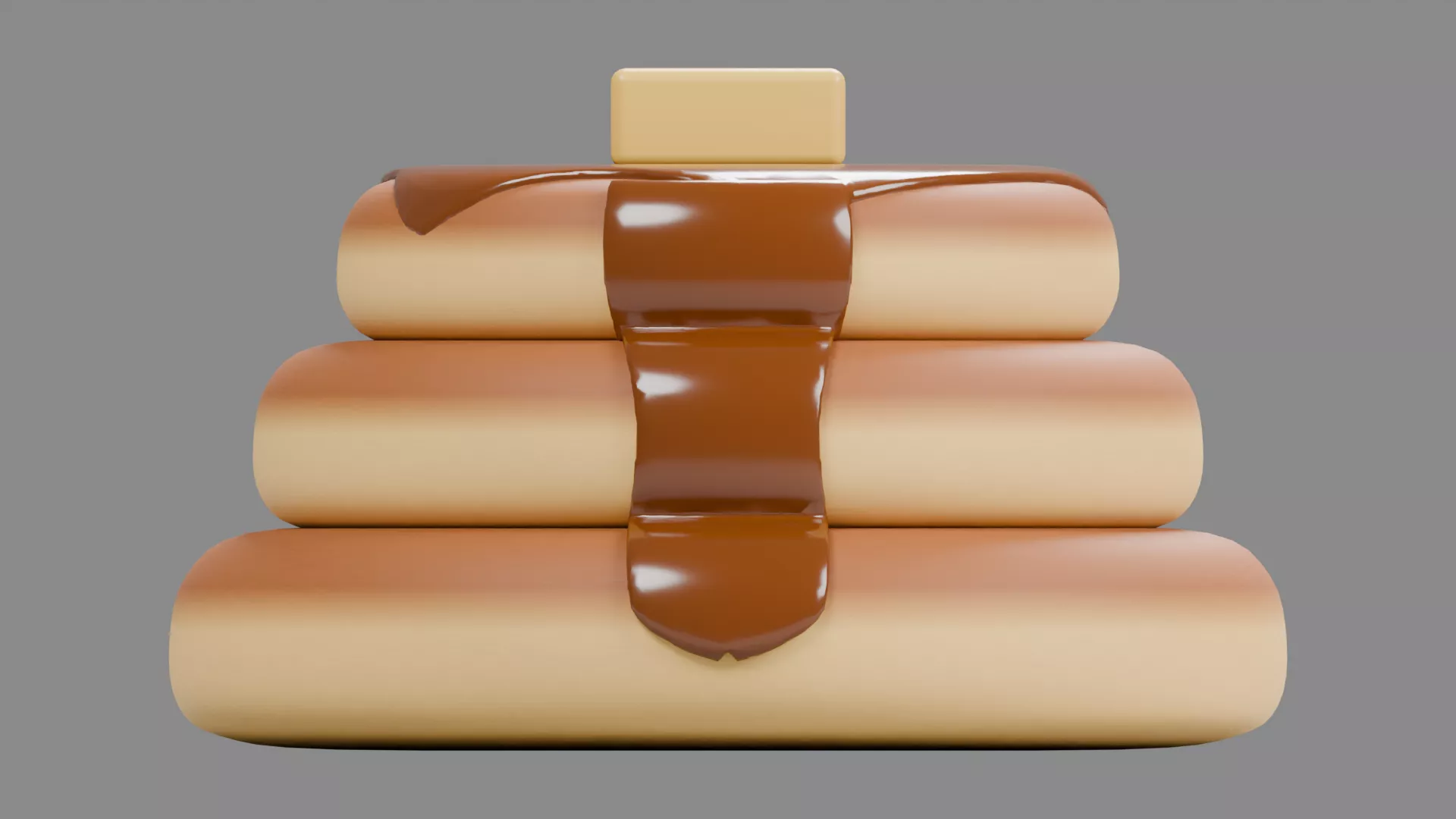 Cartoon pancake Low-poly 3D model