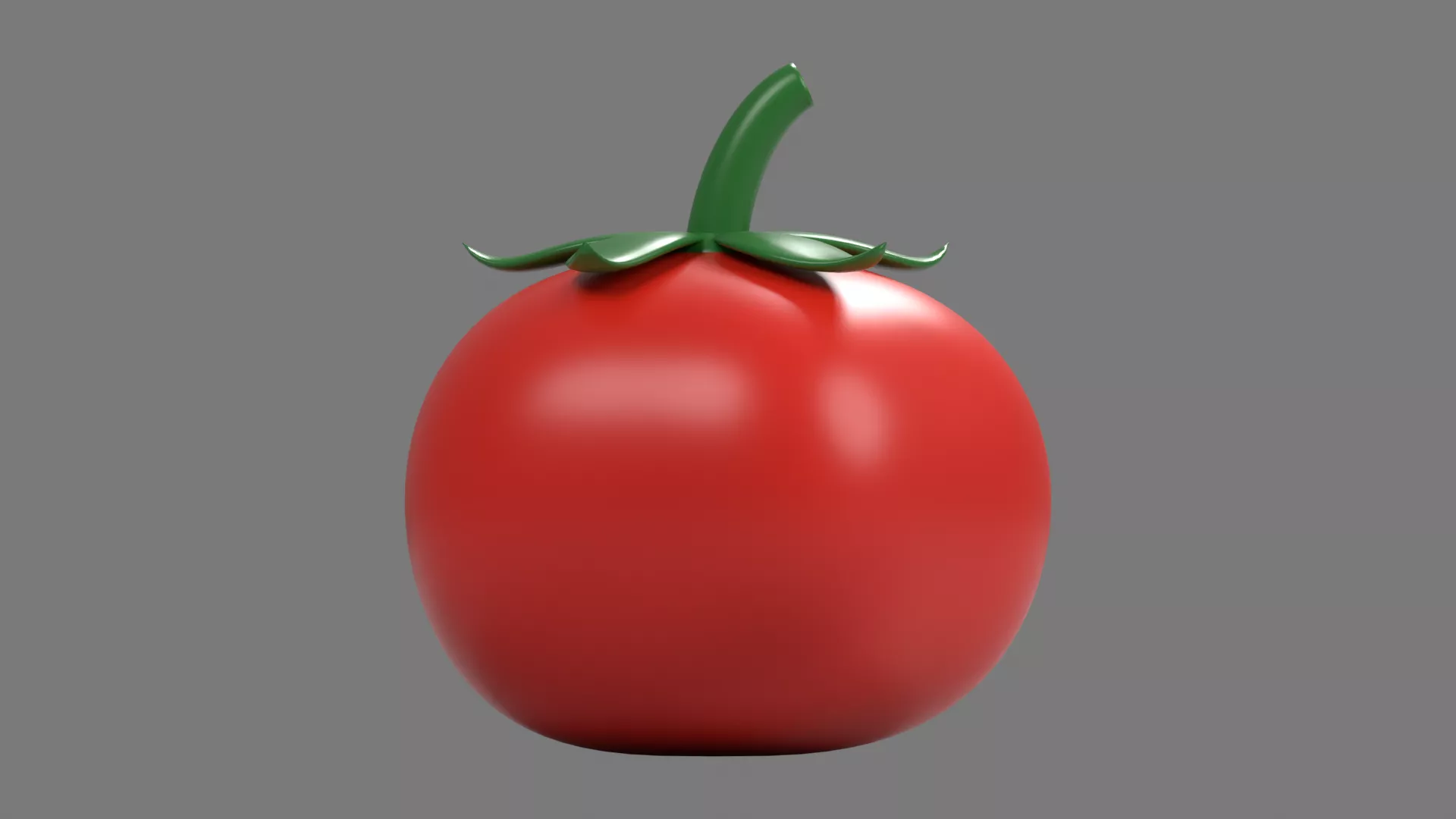 Rounded Garden Tomato with Curved Stem Low-poly 3D model