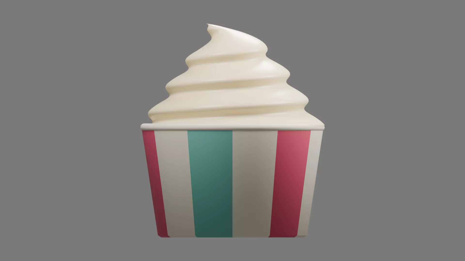 Ice Cream Cup Vanilla Low-poly 3D model