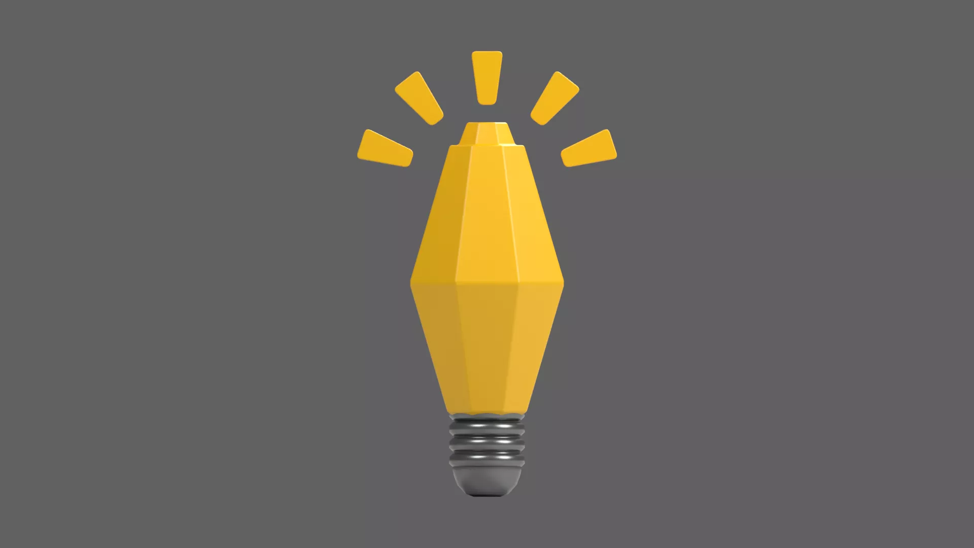 Slender Geometric Lightbulb Icon Low-poly 3D model