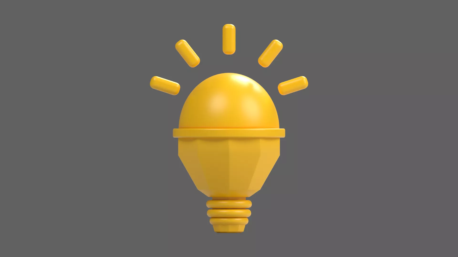 Round Golden Inspiration Bulb Low-poly 3D model
