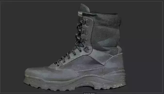Military Boot Low-poly 3D model
