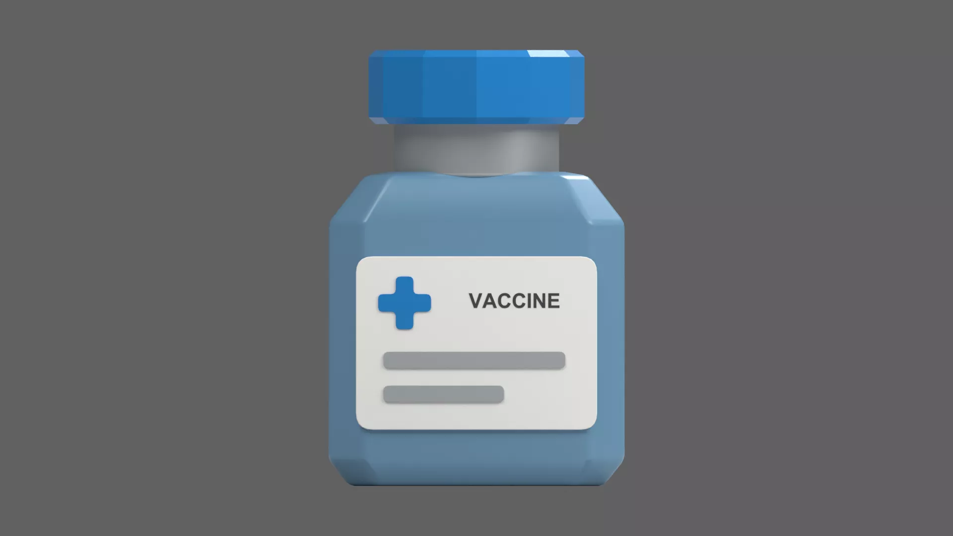 Faceted Injection Vial with Blue Cap Low-poly 3D model