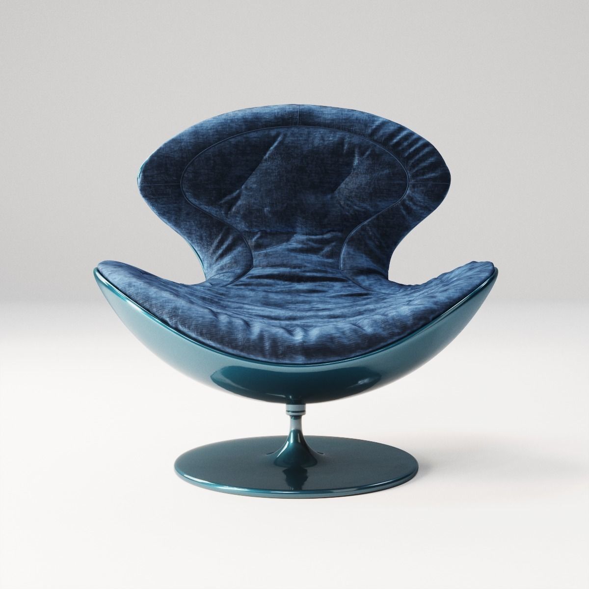 Giovannetti JETSONS armchair HD and Lowpoly - blue 3D model_4