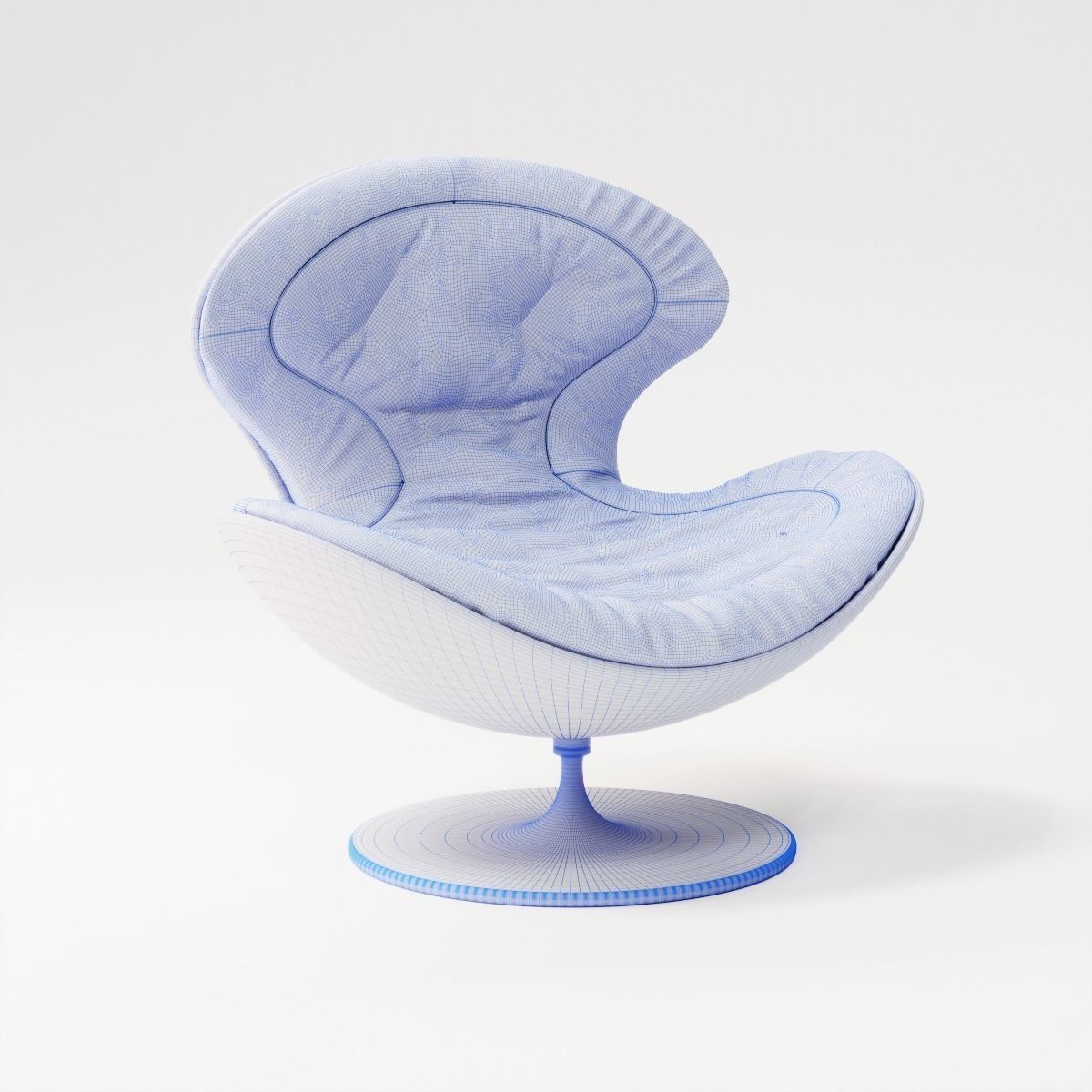 Giovannetti JETSONS armchair HD and Lowpoly - blue 3D model_1