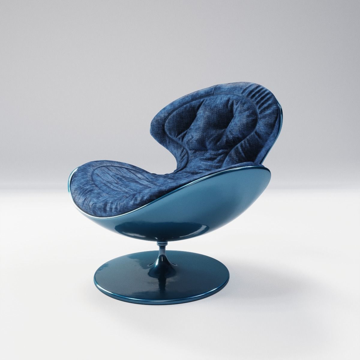 Giovannetti JETSONS armchair HD and Lowpoly - blue 3D model_3