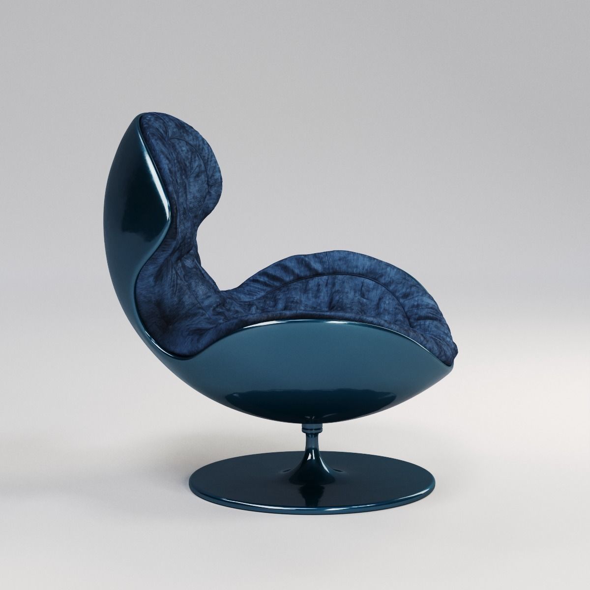 Giovannetti JETSONS armchair HD and Lowpoly - blue 3D model_2