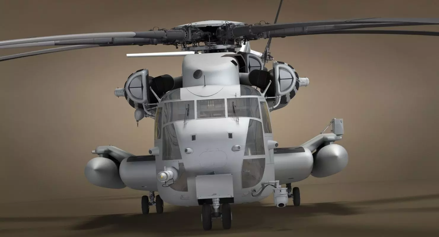CH-53 Military Helicopter With Simple Textures 3D model