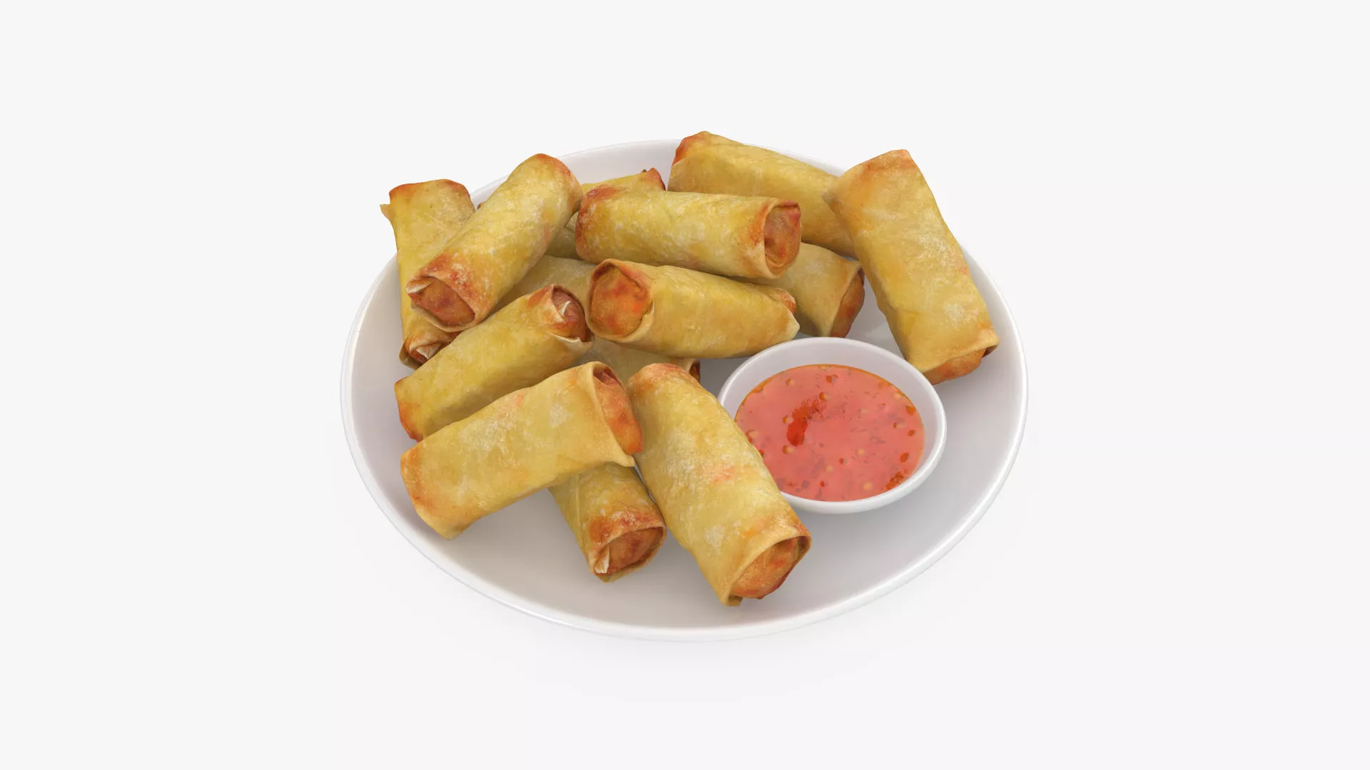 Fried Spring Roll Plate 3D model