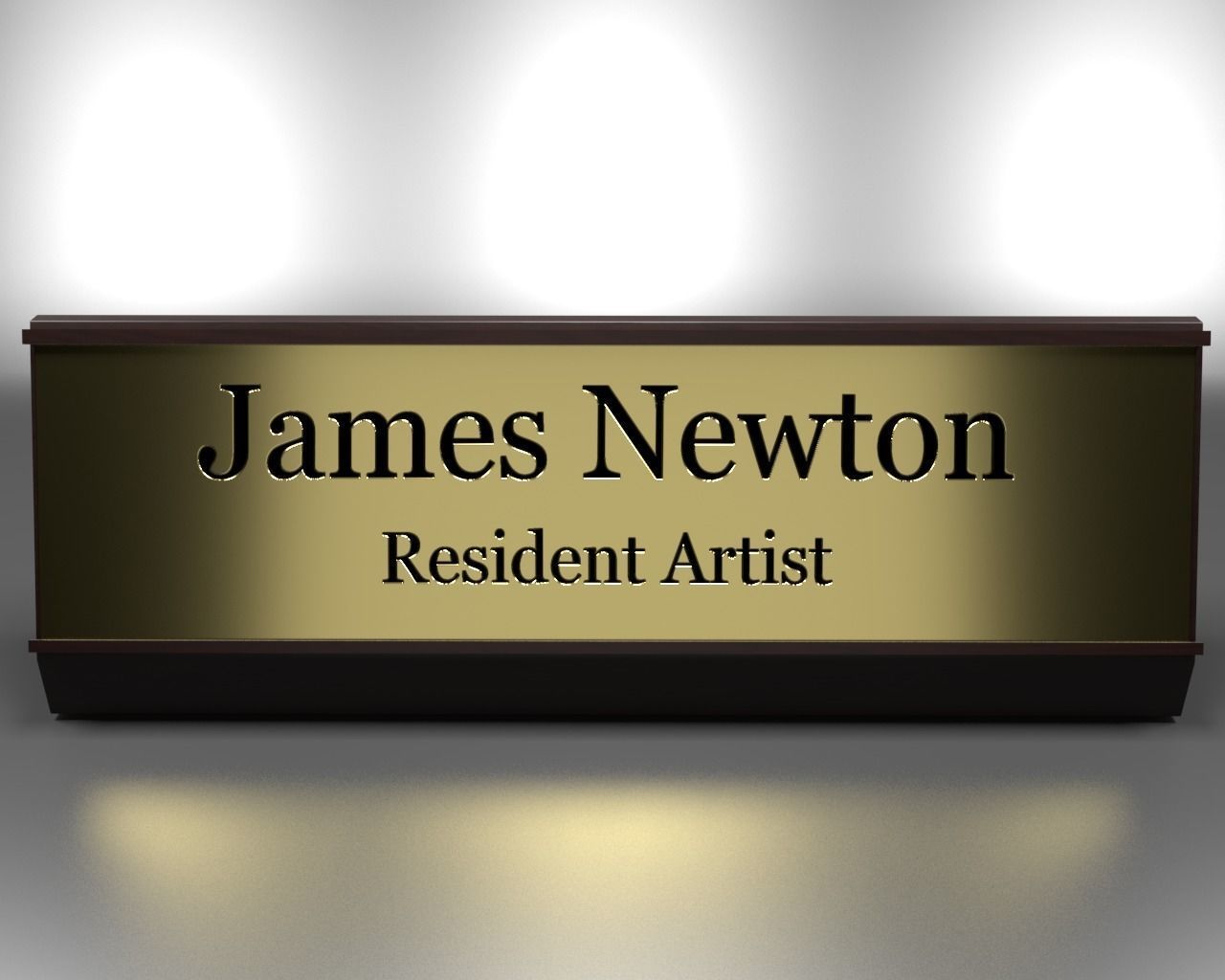 Desk name and Title plate 3D model_1