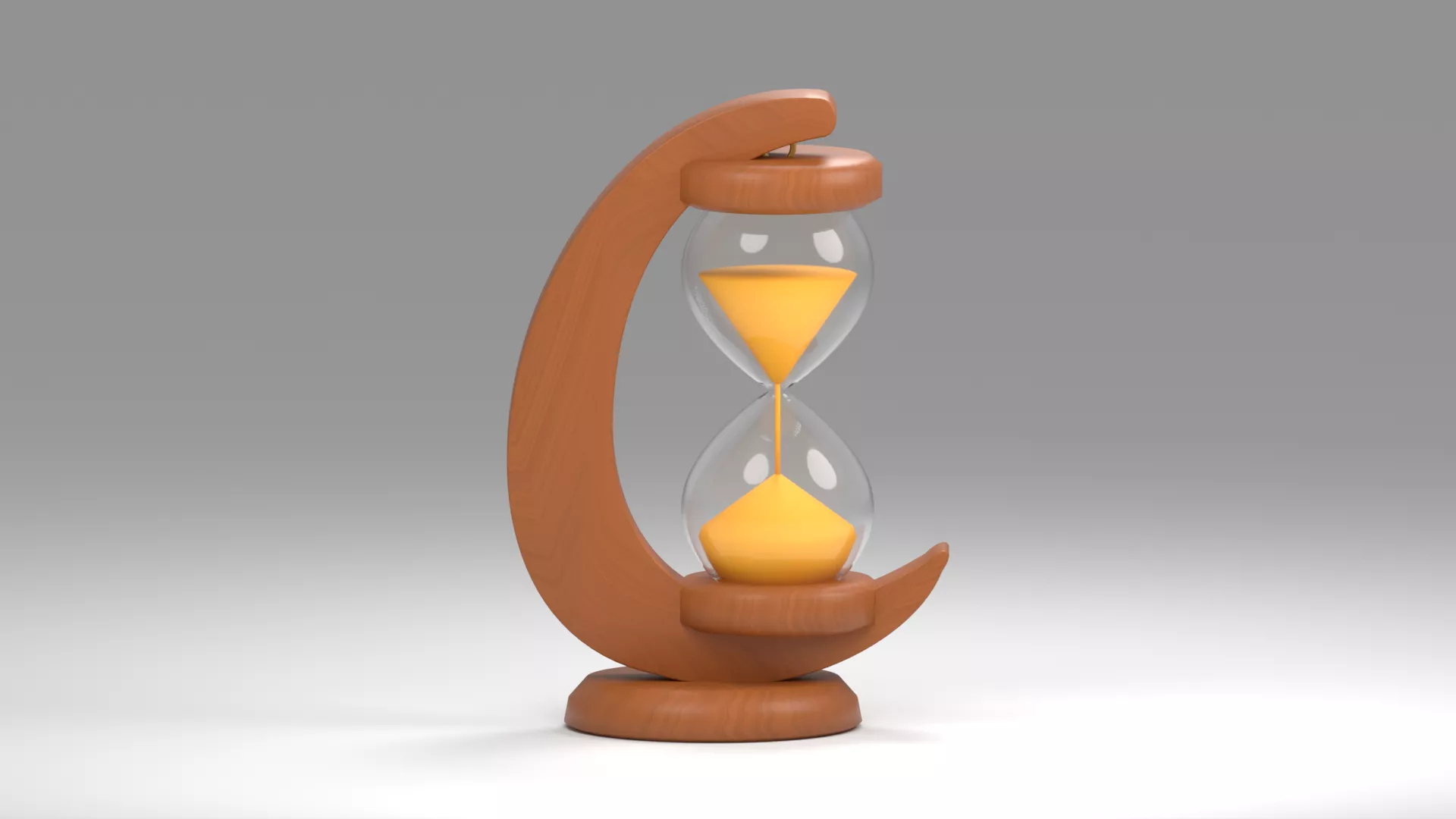 Crescent Wood Stand Hourglass Low-poly 3D model