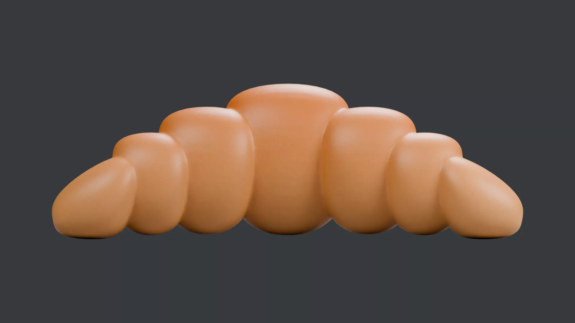 Long Crescent Croissant Low-poly 3D model