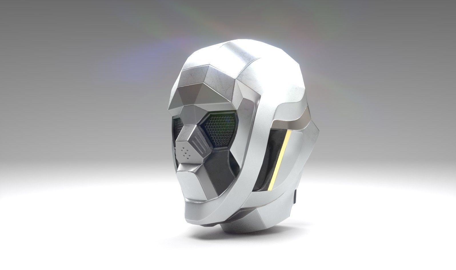 Robotic head Game Ready Low-poly 3D model_1