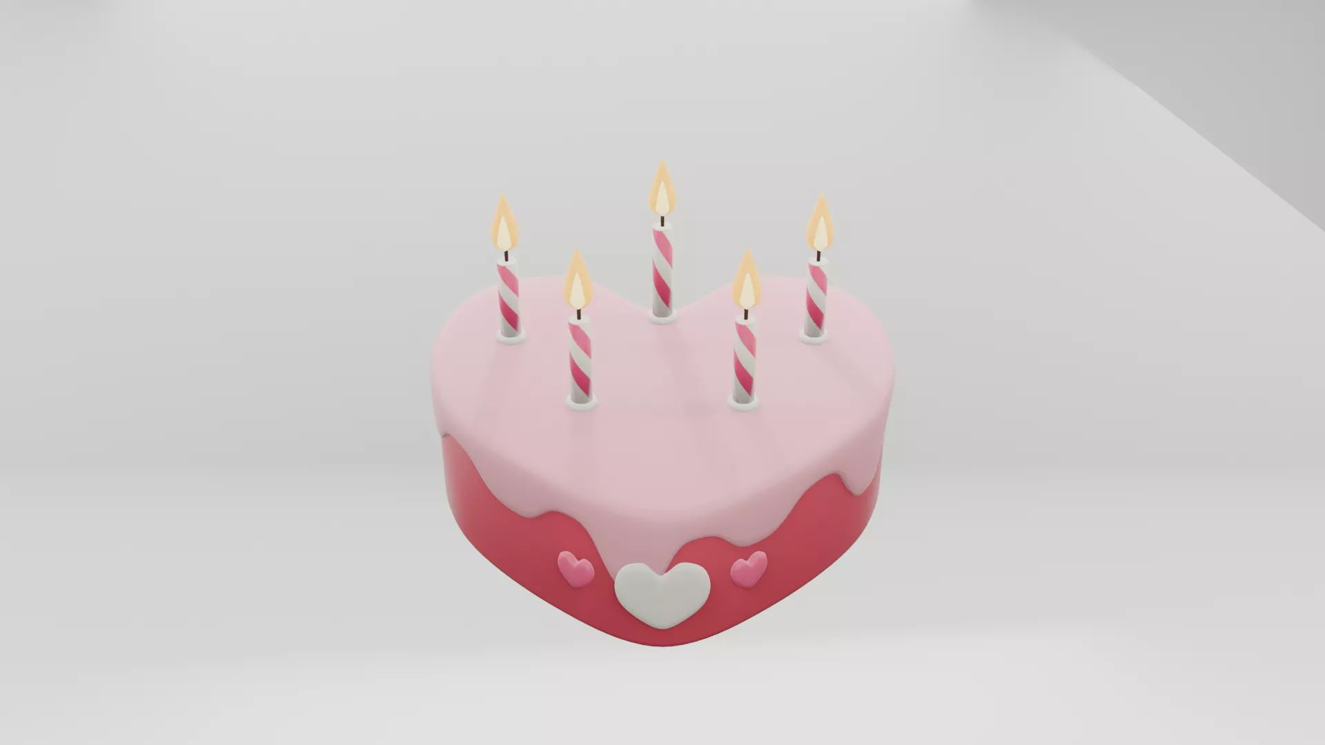 Valentine Cake Low-poly 3D model