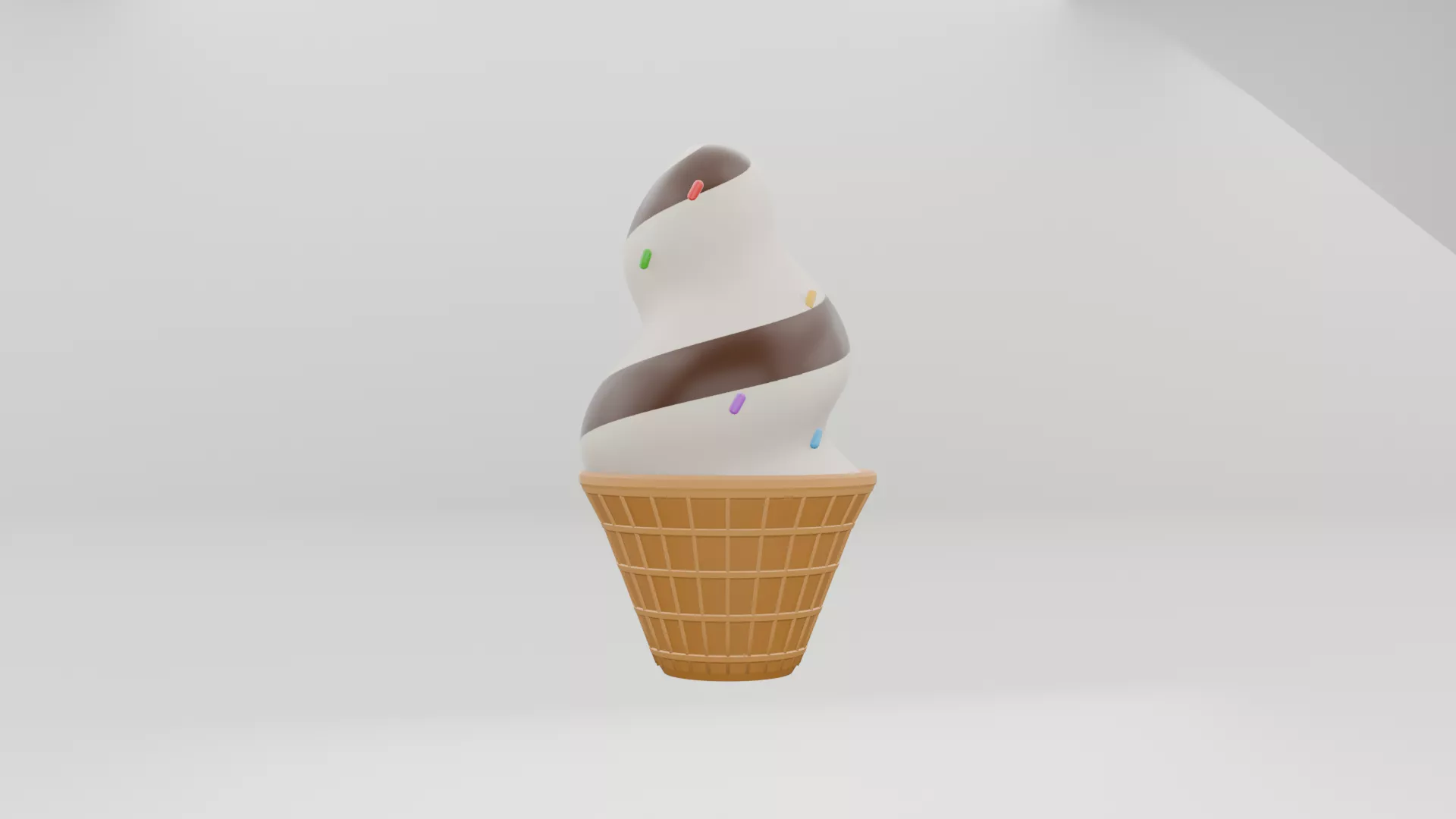ice cream cone Low-poly 3D model