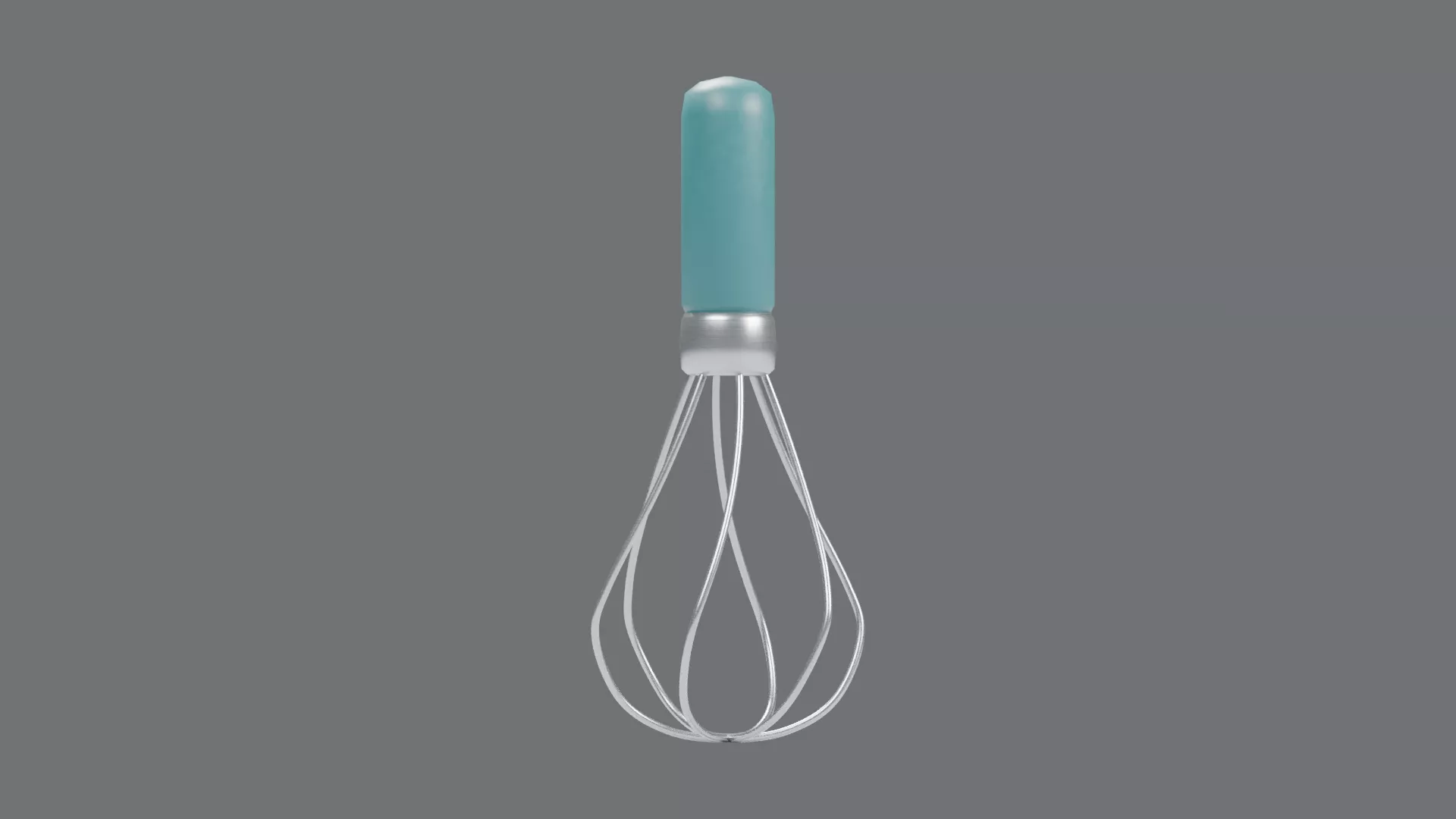 Teal Handle Balloon Whisk Low-poly 3D model