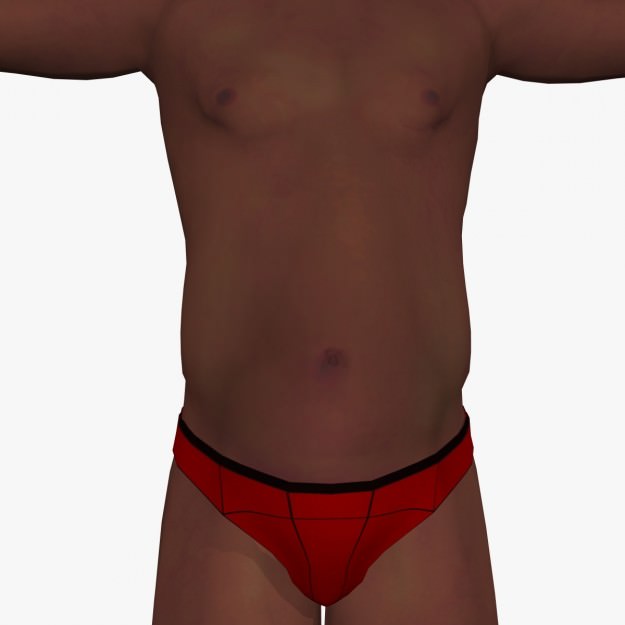 Sexy Affrican Man A4 Low-poly 3D model_7