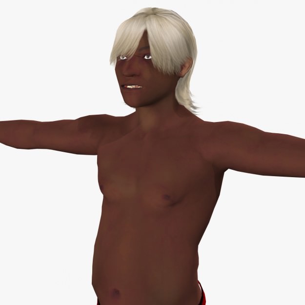 Sexy Affrican Man A4 Low-poly 3D model_2