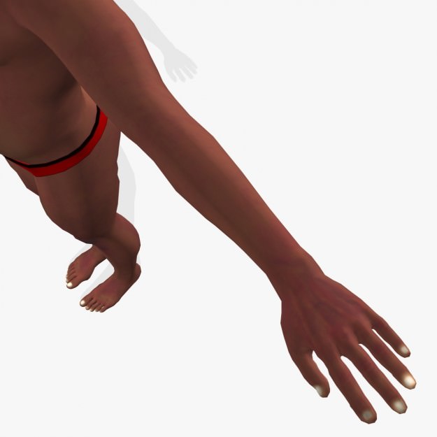 Sexy Affrican Man A4 Low-poly 3D model_11