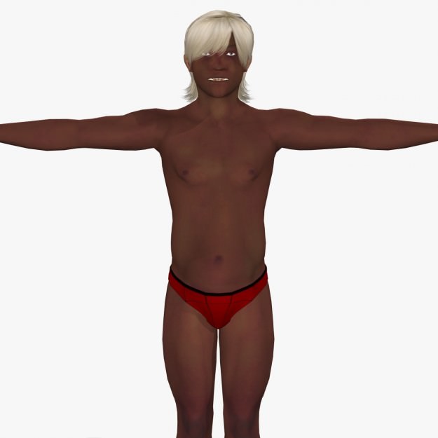 Sexy Affrican Man A4 Low-poly 3D model_1