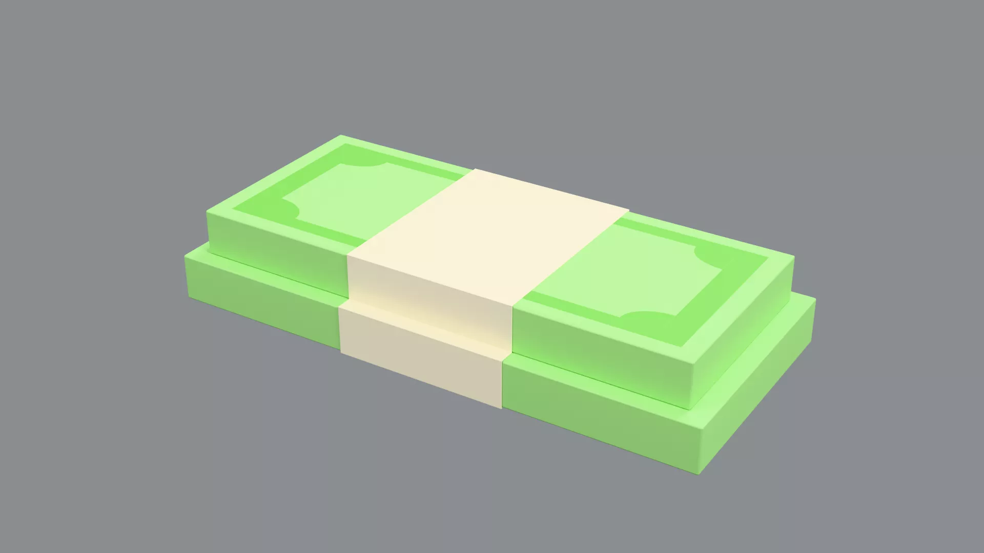 Bundles Of Cartoon Money Low-poly 3D model
