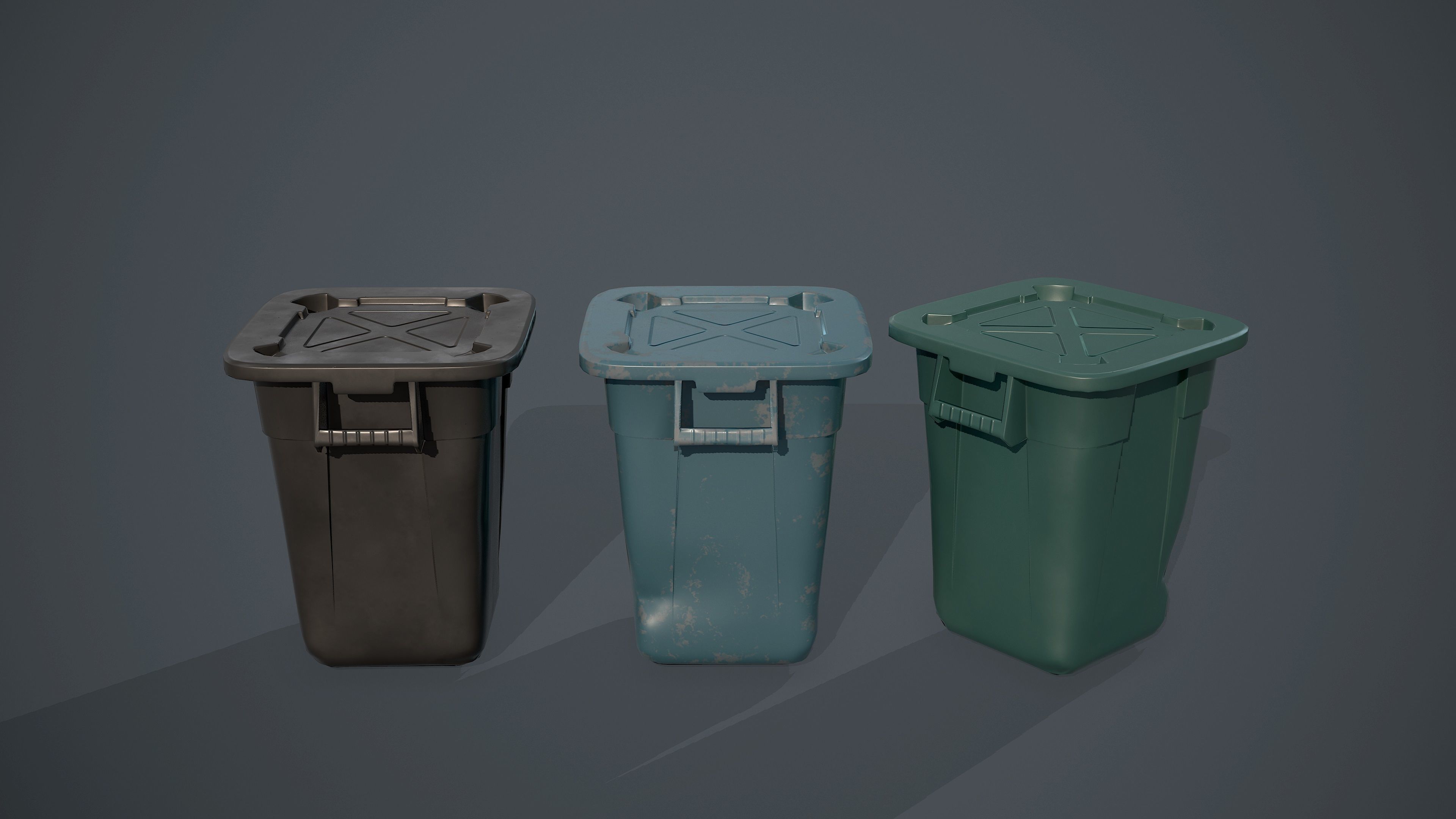 Trash Bag and Containers Low-poly 3D model_3