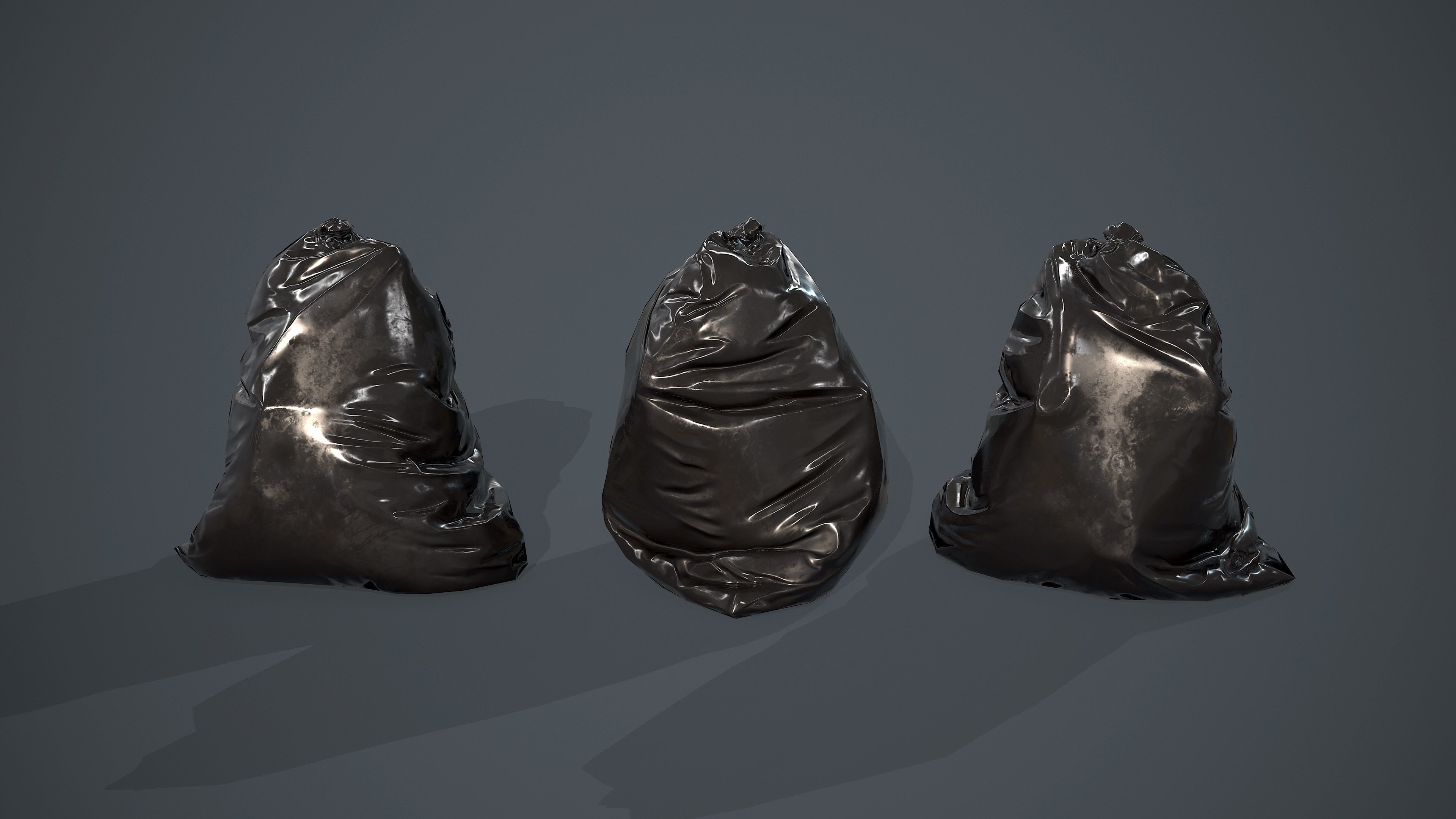 Trash Bag and Containers Low-poly 3D model_4