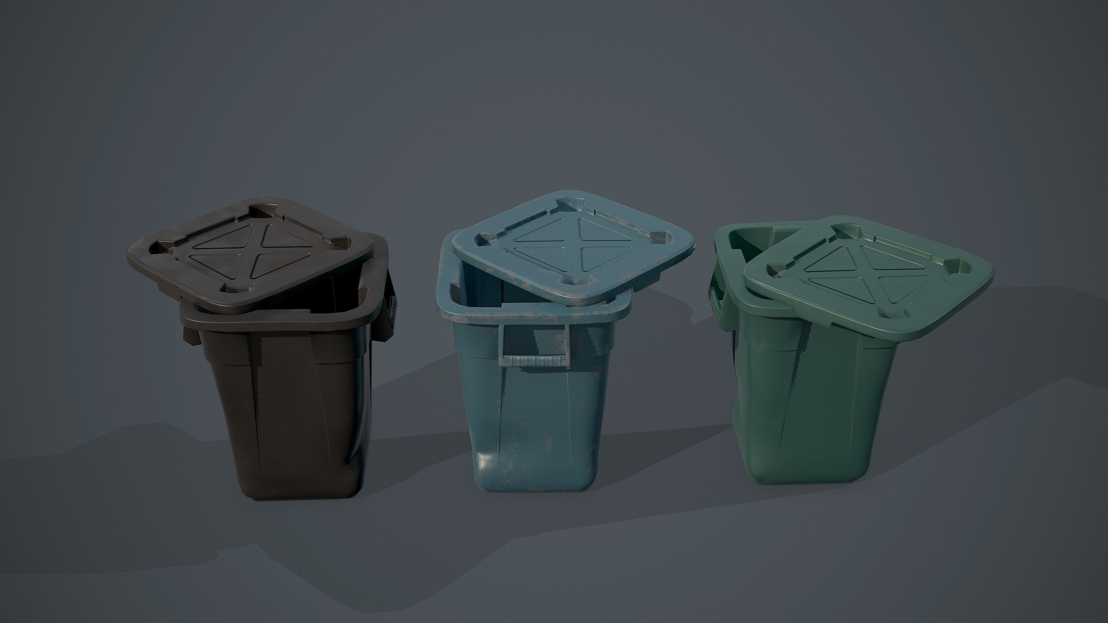 Trash Bag and Containers Low-poly 3D model_7