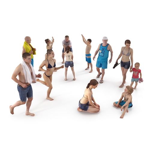 Beach Collection x12 Low-poly 3D model