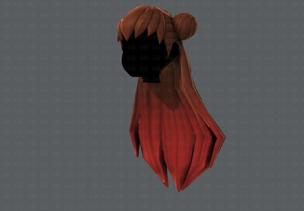 3D Hair style for girl V01 Low-poly 3D model_25