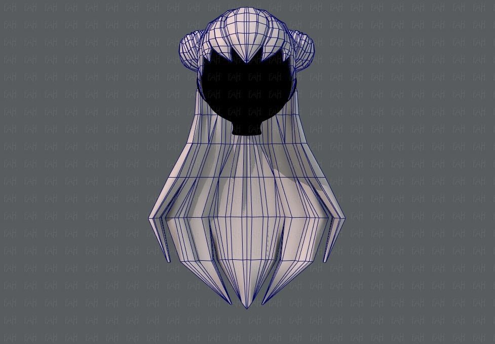 3D Hair style for girl V01 Low-poly 3D model_26