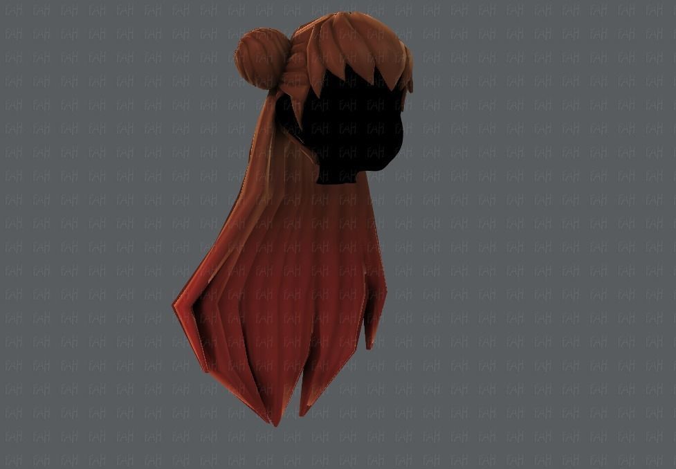 3D Hair style for girl V01 Low-poly 3D model_18