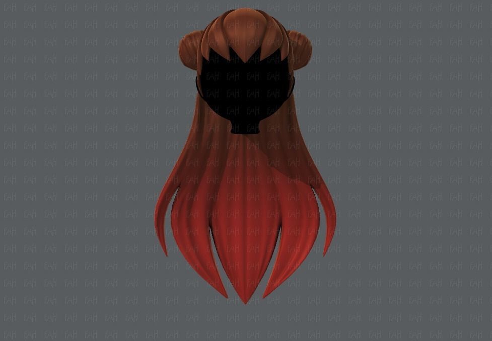 3D Hair style for girl V01 Low-poly 3D model_2