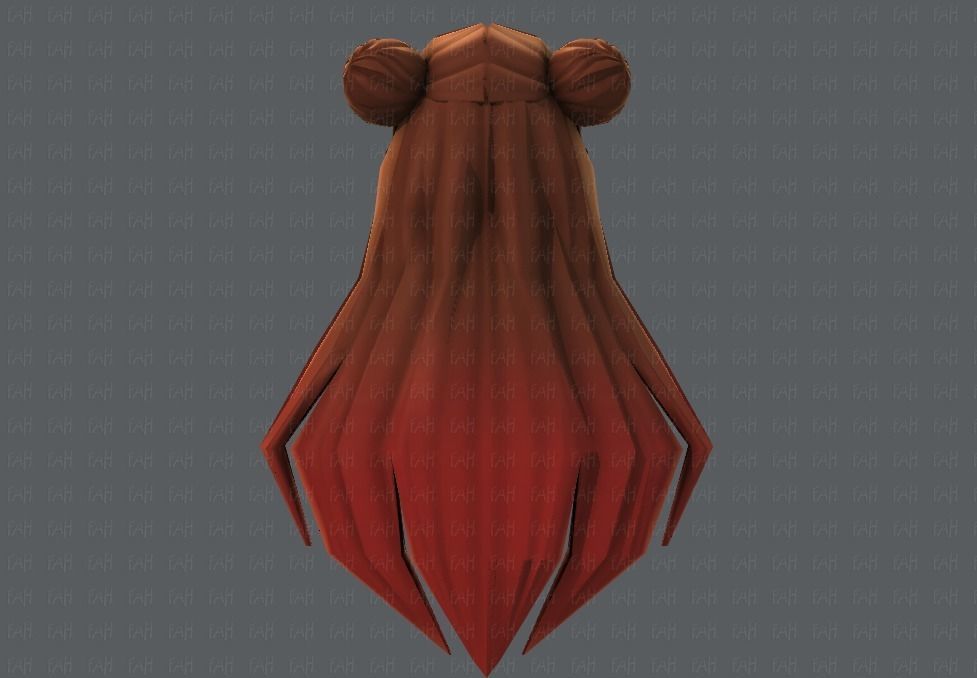 3D Hair style for girl V01 Low-poly 3D model_22