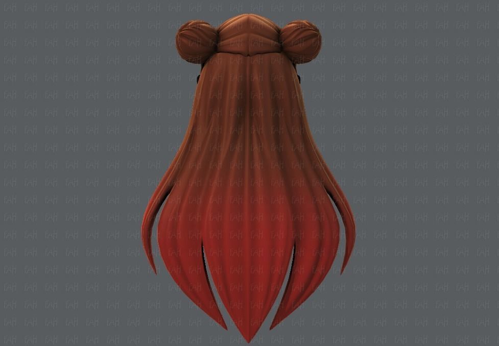 3D Hair style for girl V01 Low-poly 3D model_6