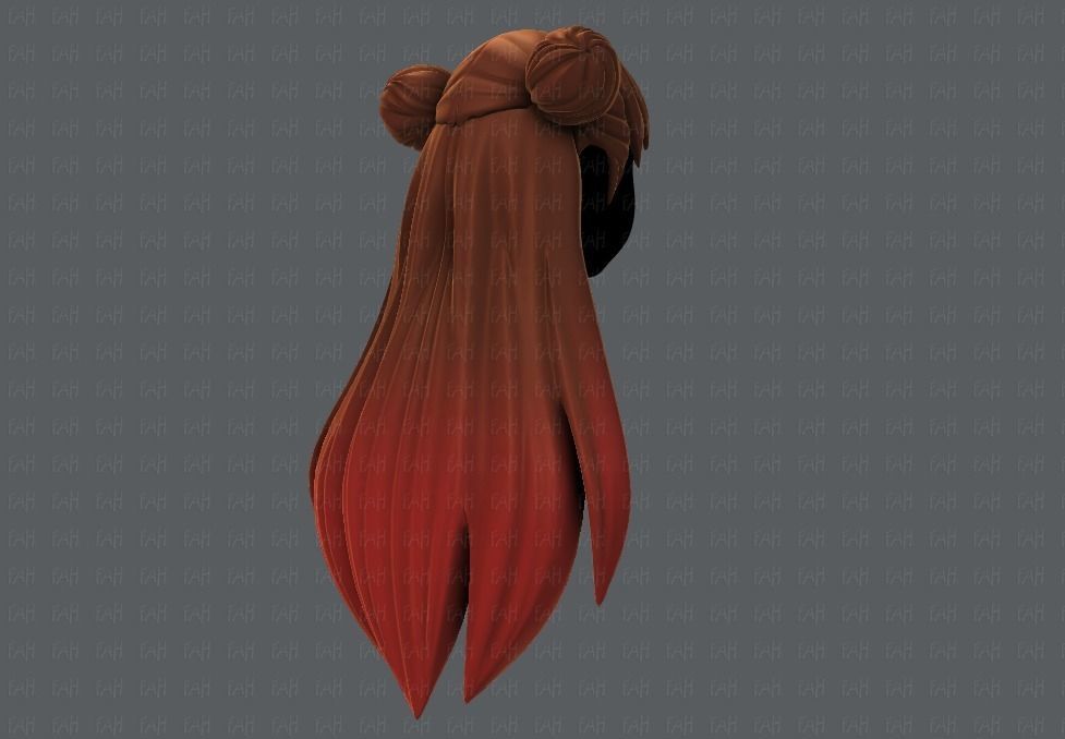 3D Hair style for girl V01 Low-poly 3D model_5