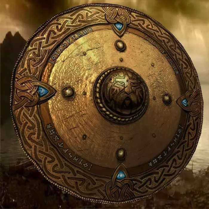 indian shield Low-poly 3D model_0