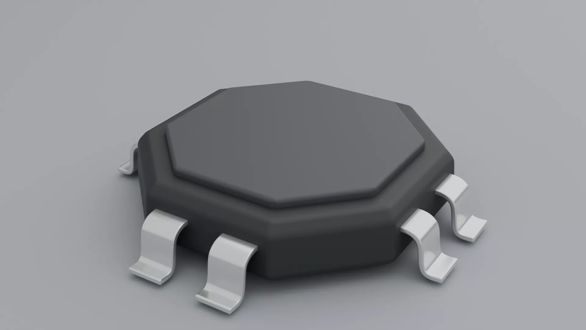 Octagonal Microchip with Wide Leads Low-poly 3D model