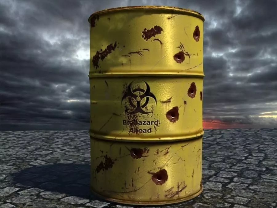 barrel biohazard barrels Low-poly 3D model