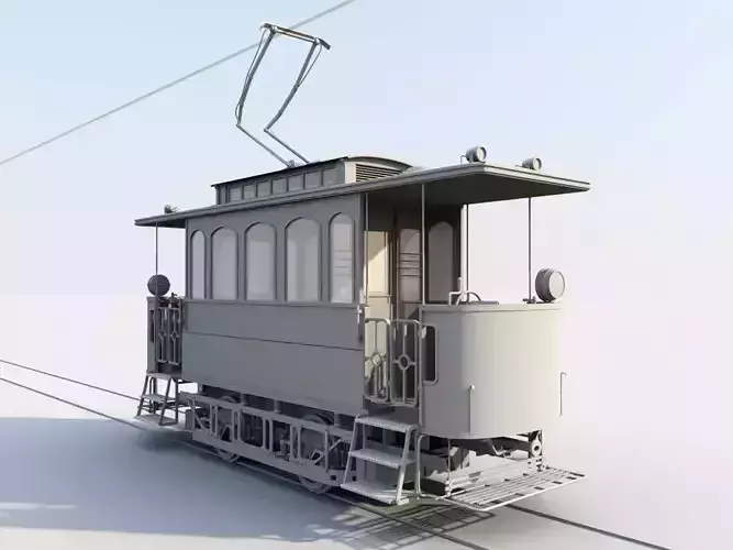 Tram 3dmodel car Low-poly 3D model