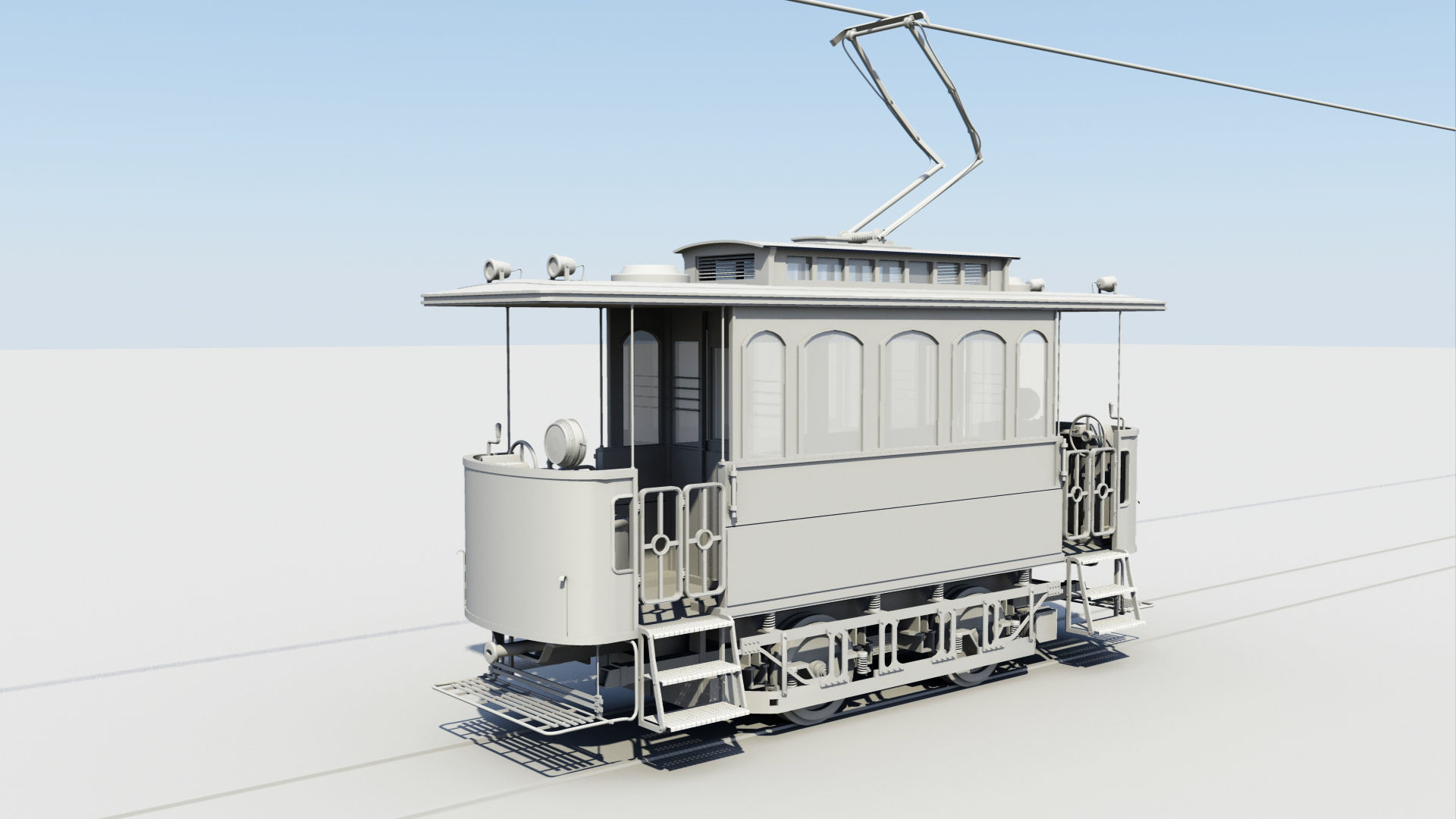 Tram 3dmodel car Low-poly 3D model_2