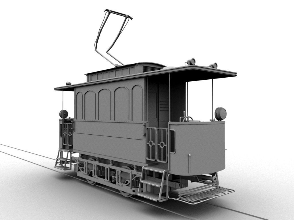 Tram 3dmodel car Low-poly 3D model_1