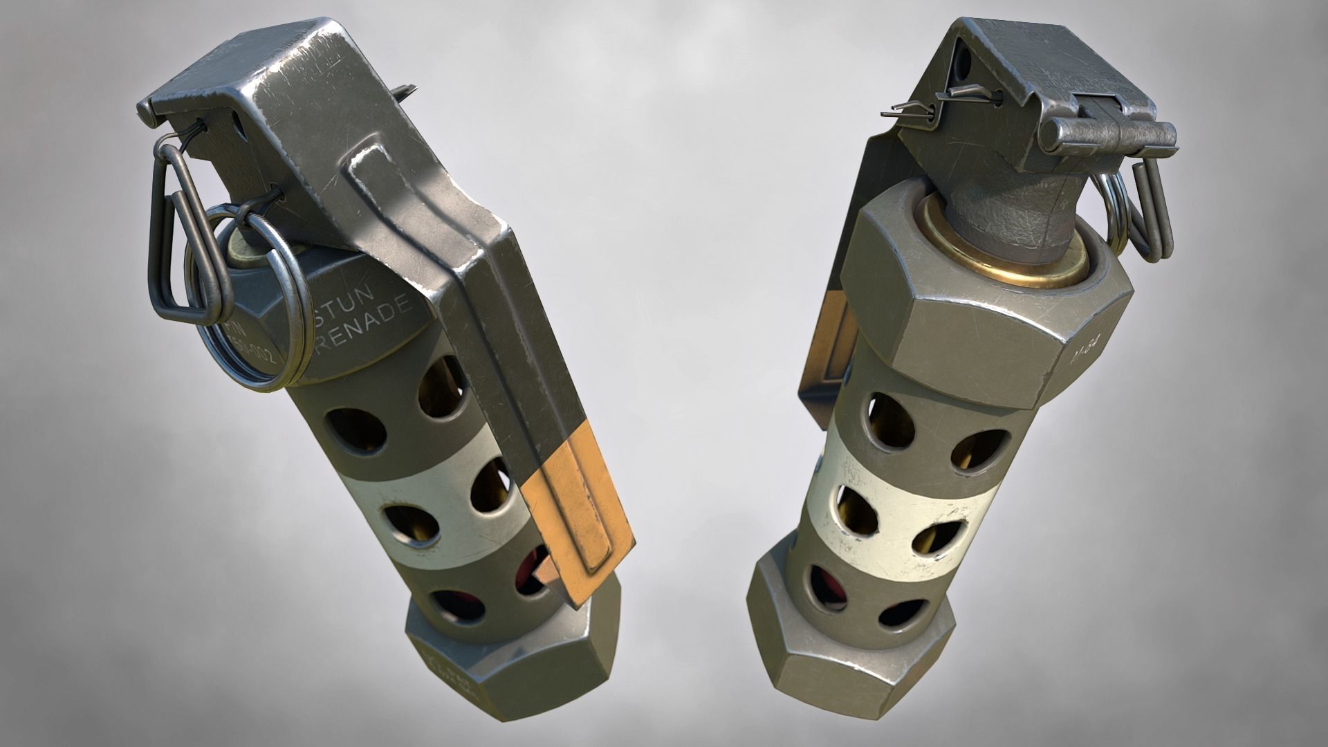M84 Stun Grenade PBR Low-poly 3D model_4