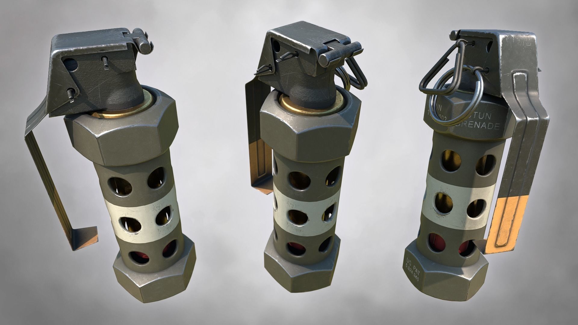 M84 Stun Grenade PBR Low-poly 3D model_2